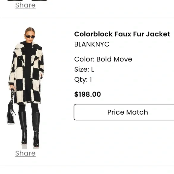 Colorblock faux fur jacket 🖤🐼 - Picture 7 of 8